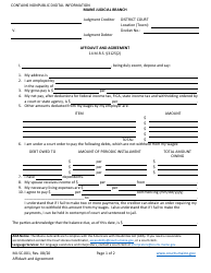 Form MJ-SC-001 Affidavit and Agreement - Maine