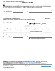 Form MJ-SC-001 Affidavit and Agreement - Maine, Page 2