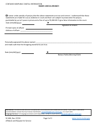 Form SC-006 Affidavit and Request for Service - Maine, Page 2