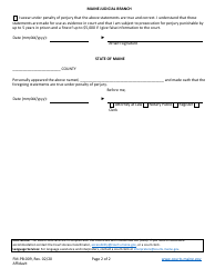 Form FM-PB-009 Affidavit - Maine, Page 2