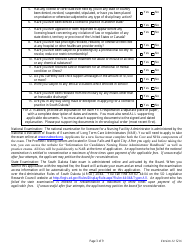 Application for Initial Licensure - Board of Nursing Facility Administrators - South Dakota, Page 3
