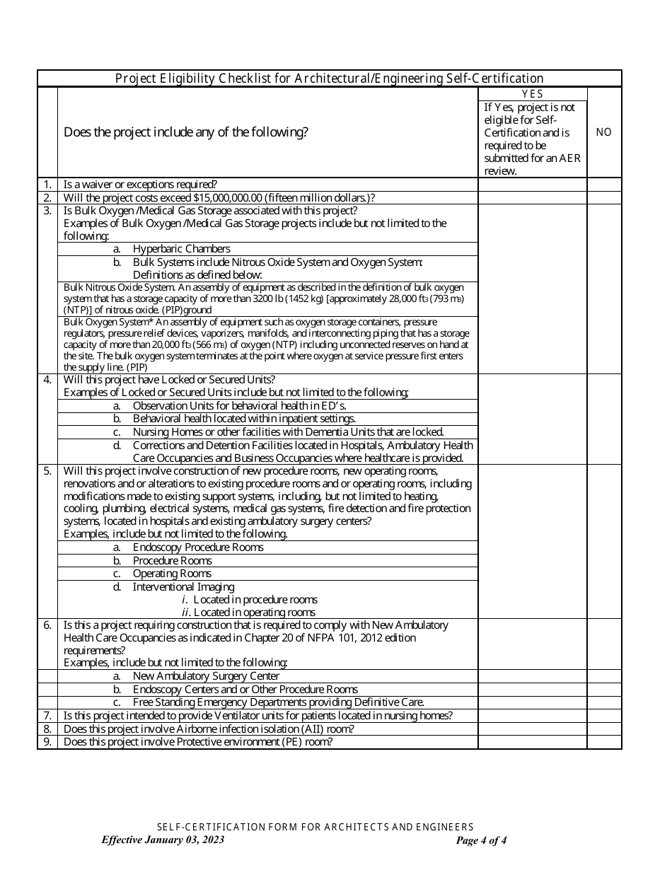Self-certification Form for Architects and Engineers - New York, Page 4