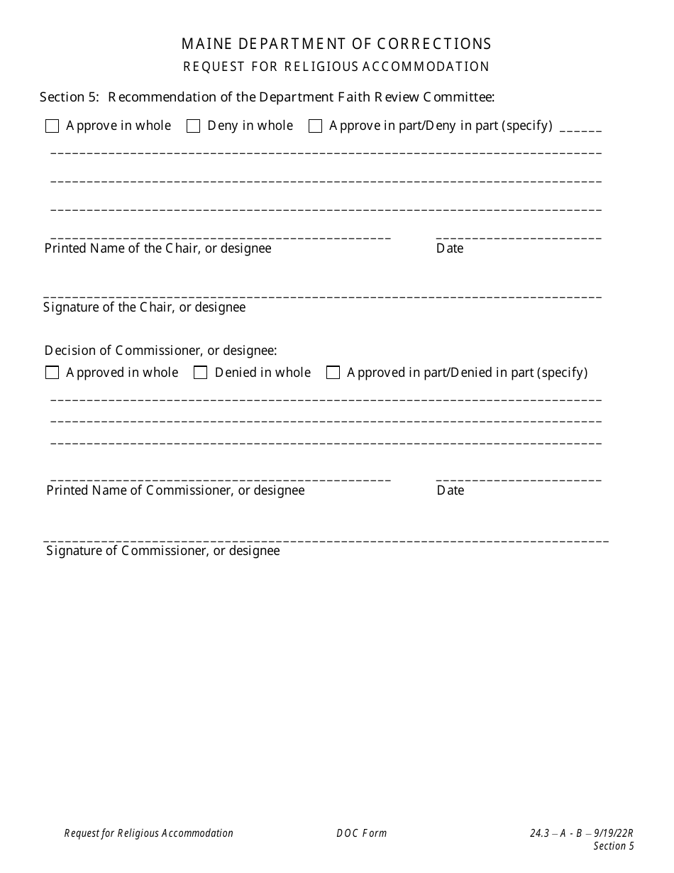 Request for Religious Accommodation - Maine, Page 8