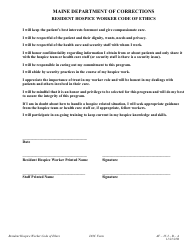 Document preview: Attachment A Resident Hospice Worker Code of Ethics - Maine