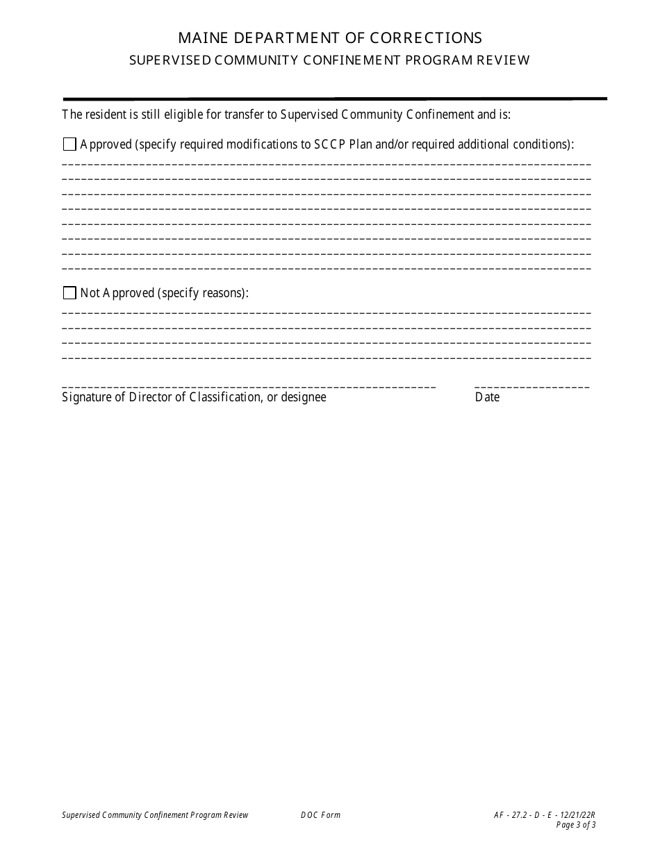 Attachment E Supervised Community Confinement Program Review - Maine, Page 3
