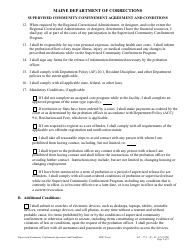 Attachment H Supervised Community Confinement Agreement and Conditions - Maine, Page 2