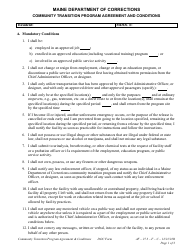Document preview: Attachment C Agreement and Conditions - Community Transition Program - Maine