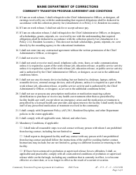 Attachment C Agreement and Conditions - Community Transition Program - Maine, Page 2