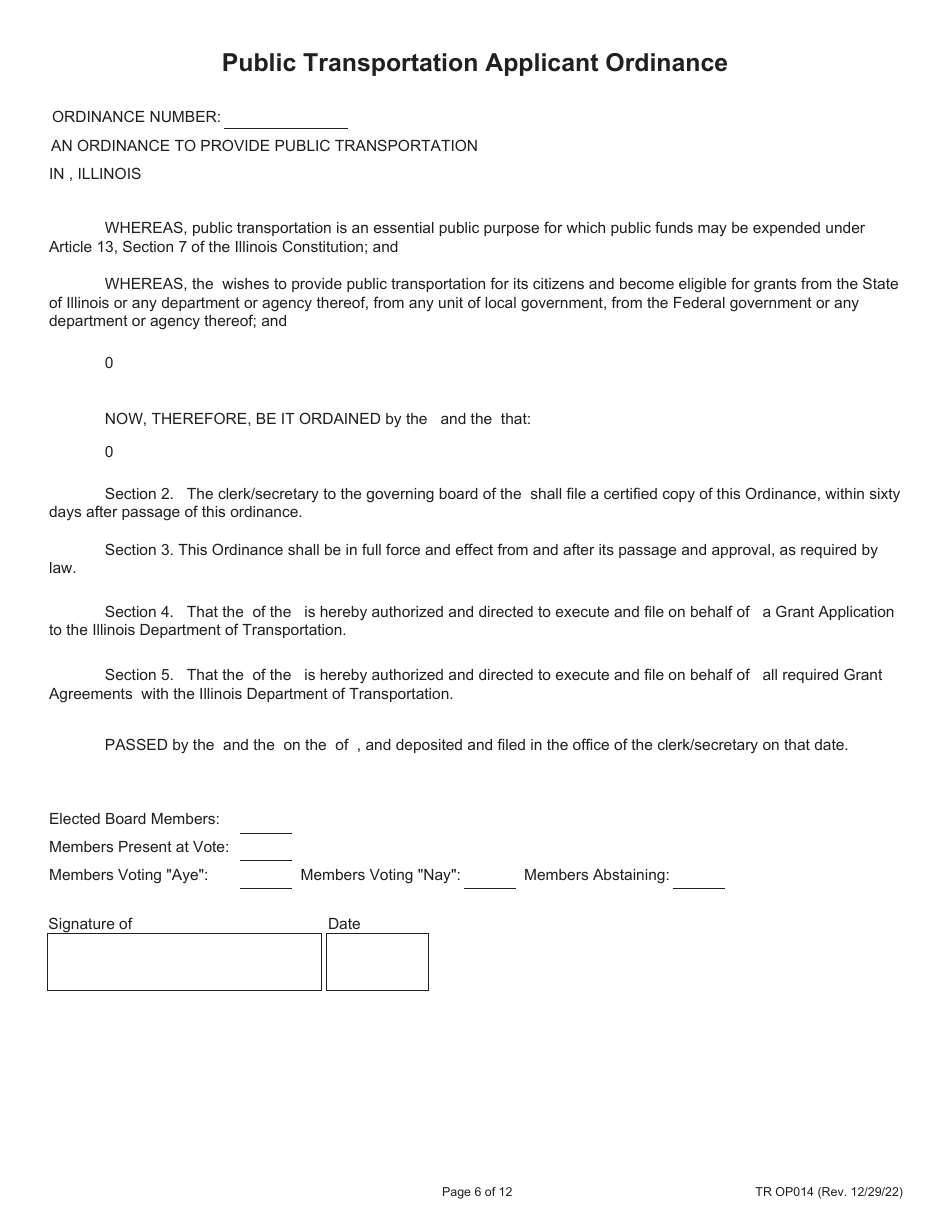 Form TR OP014 5311 Formula Grants Application Part Ii - Illinois, Page 6