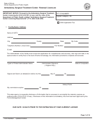 Document preview: Ambulatory Surgical Treatment Center Renewal Licensure - Illinois