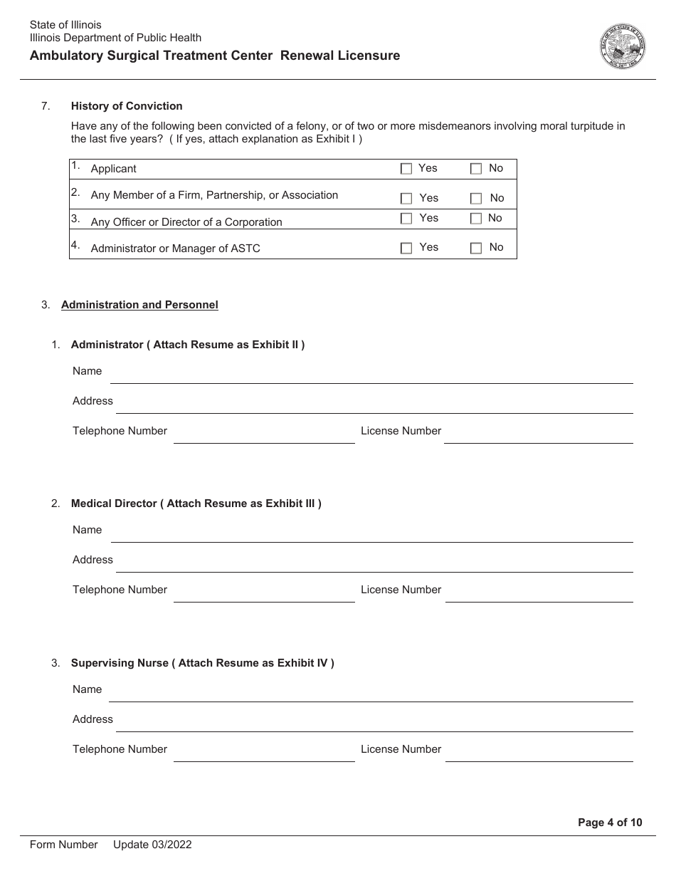 Ambulatory Surgical Treatment Center Renewal Licensure - Illinois, Page 4