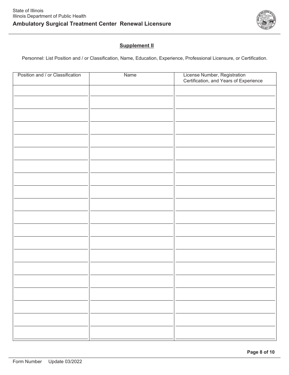 Ambulatory Surgical Treatment Center Renewal Licensure - Illinois, Page 8