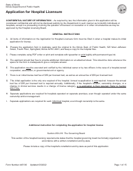Document preview: Form 445100 Application for Hospital Licensure - Illinois
