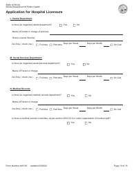 Form 445100 Application for Hospital Licensure - Illinois, Page 10