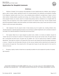 Form 445100 Application for Hospital Licensure - Illinois, Page 2