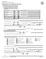 Form 445100 Application for Hospital Licensure - Illinois, Page 7