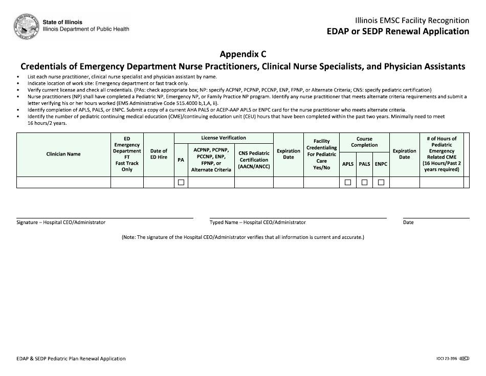 Edap and Sedp Pediatric Plan Renewal Application - Illinois, Page 11