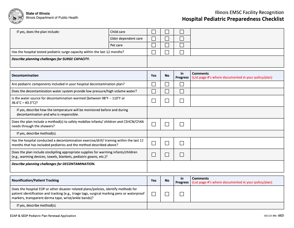 Edap and Sedp Pediatric Plan Renewal Application - Illinois, Page 18
