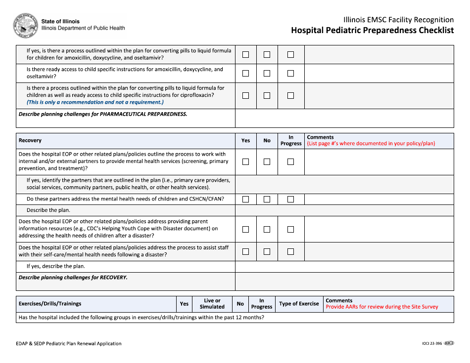 Edap and Sedp Pediatric Plan Renewal Application - Illinois, Page 22