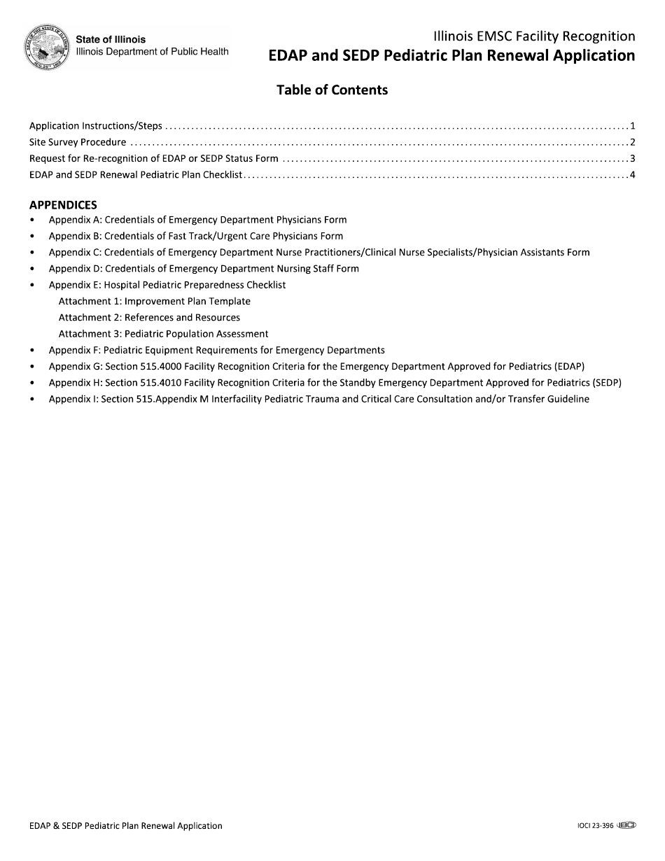 Edap and Sedp Pediatric Plan Renewal Application - Illinois, Page 2