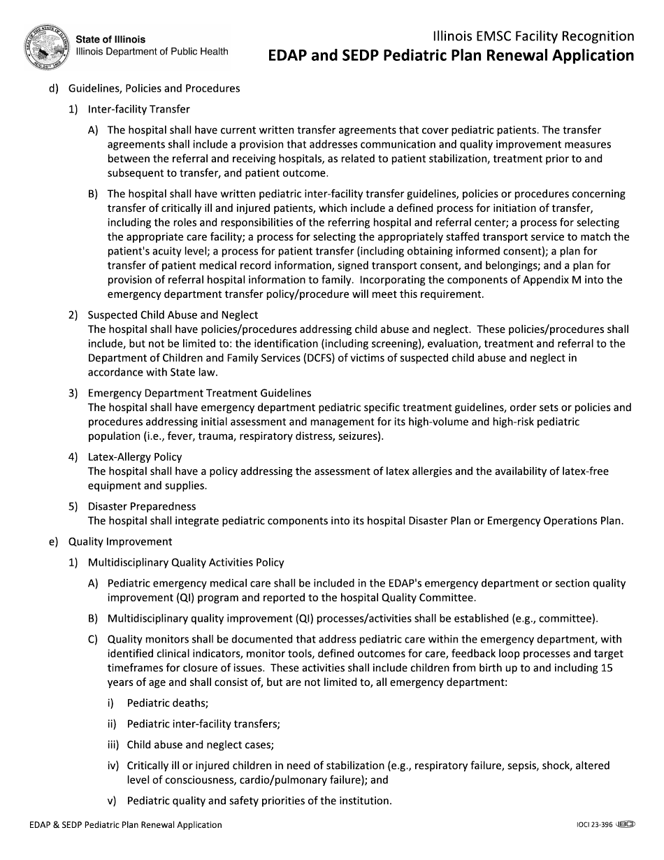 Edap and Sedp Pediatric Plan Renewal Application - Illinois, Page 38
