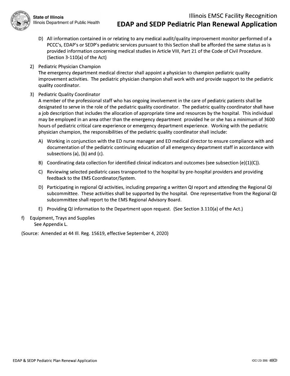 Edap and Sedp Pediatric Plan Renewal Application - Illinois, Page 39