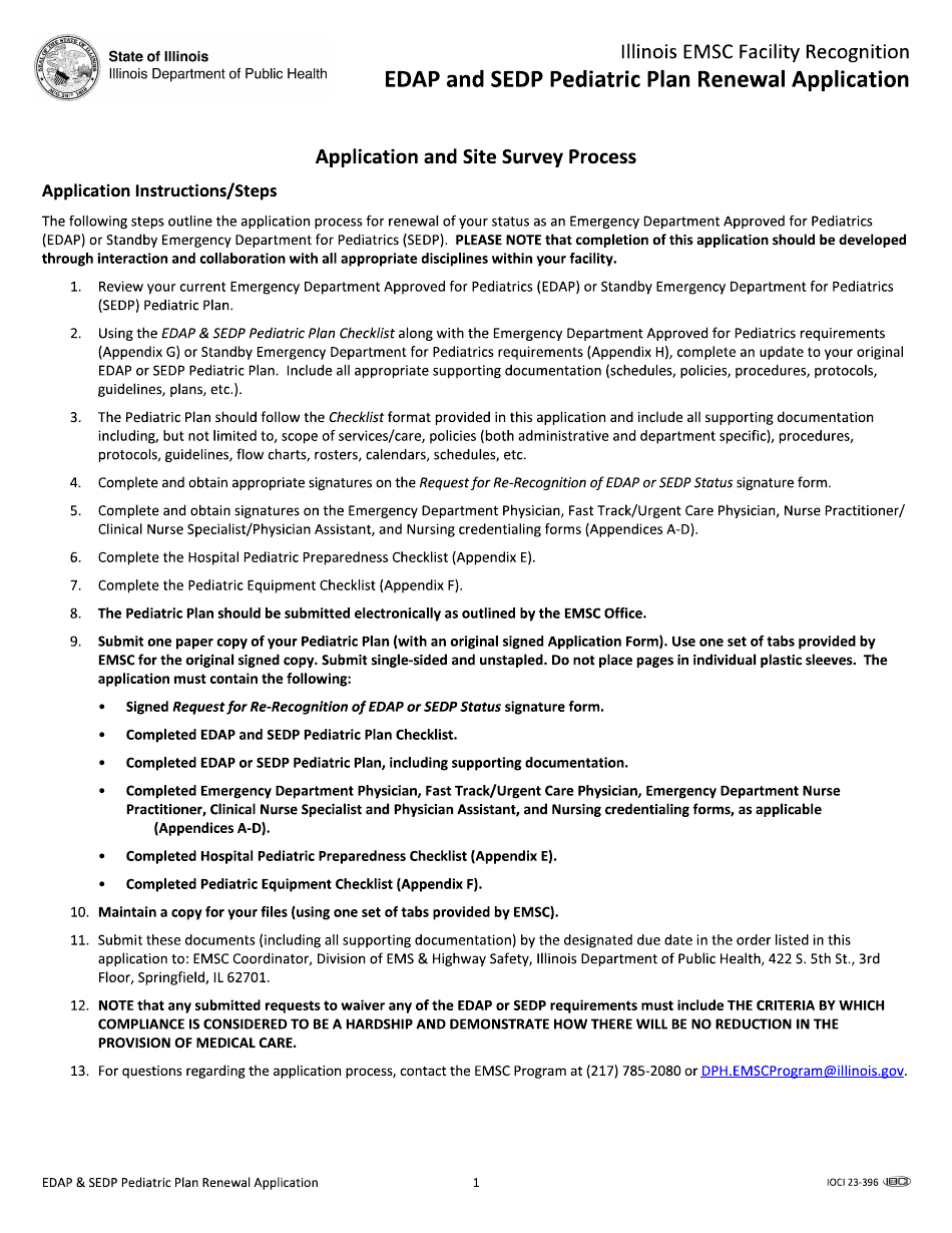 Edap and Sedp Pediatric Plan Renewal Application - Illinois, Page 3