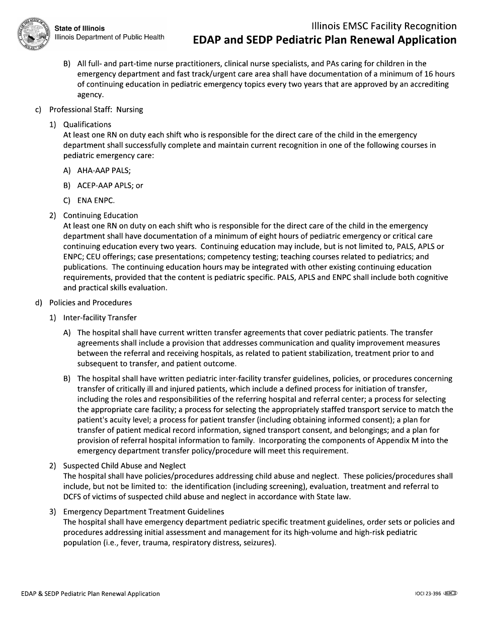 Edap and Sedp Pediatric Plan Renewal Application - Illinois, Page 42