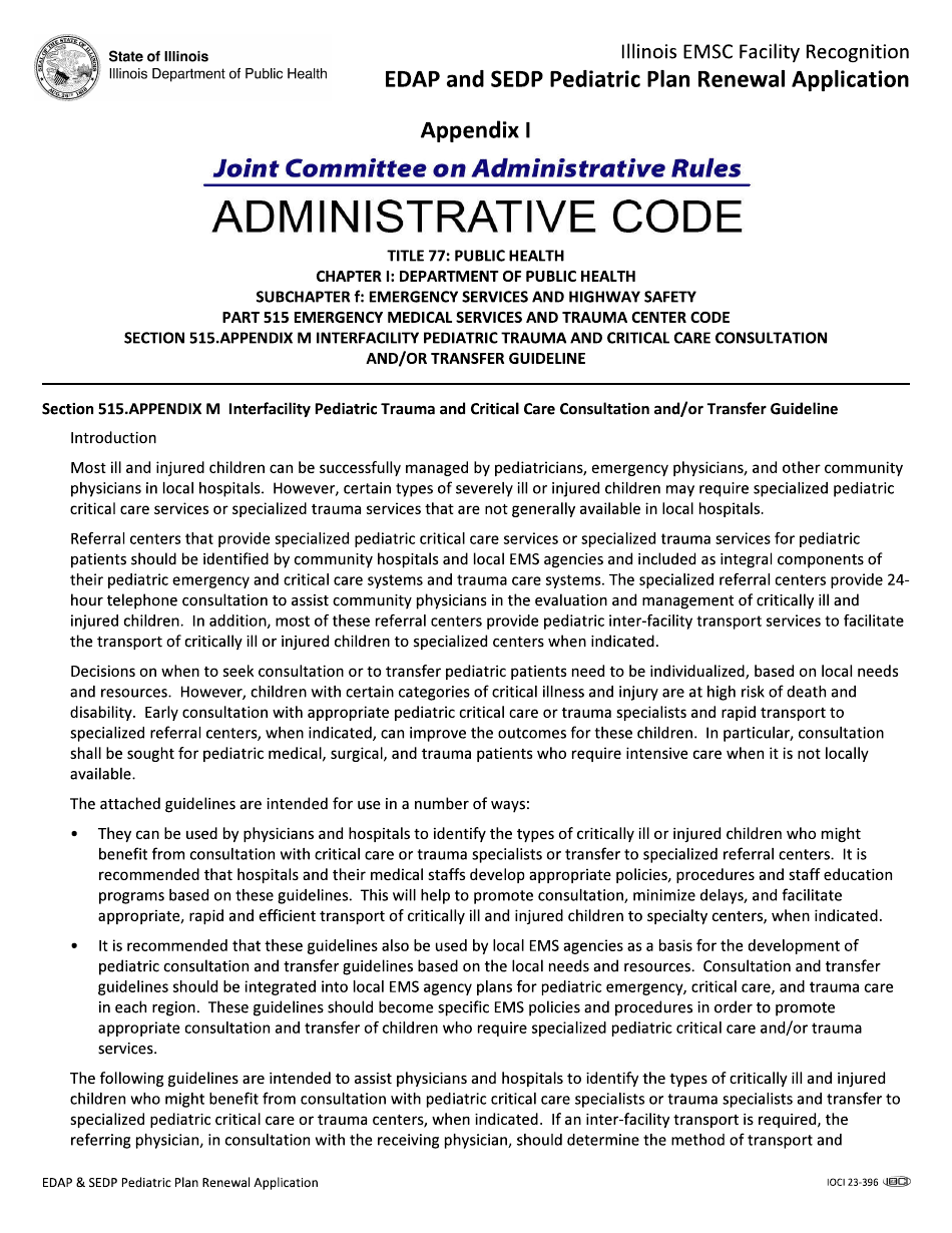 Edap and Sedp Pediatric Plan Renewal Application - Illinois, Page 45