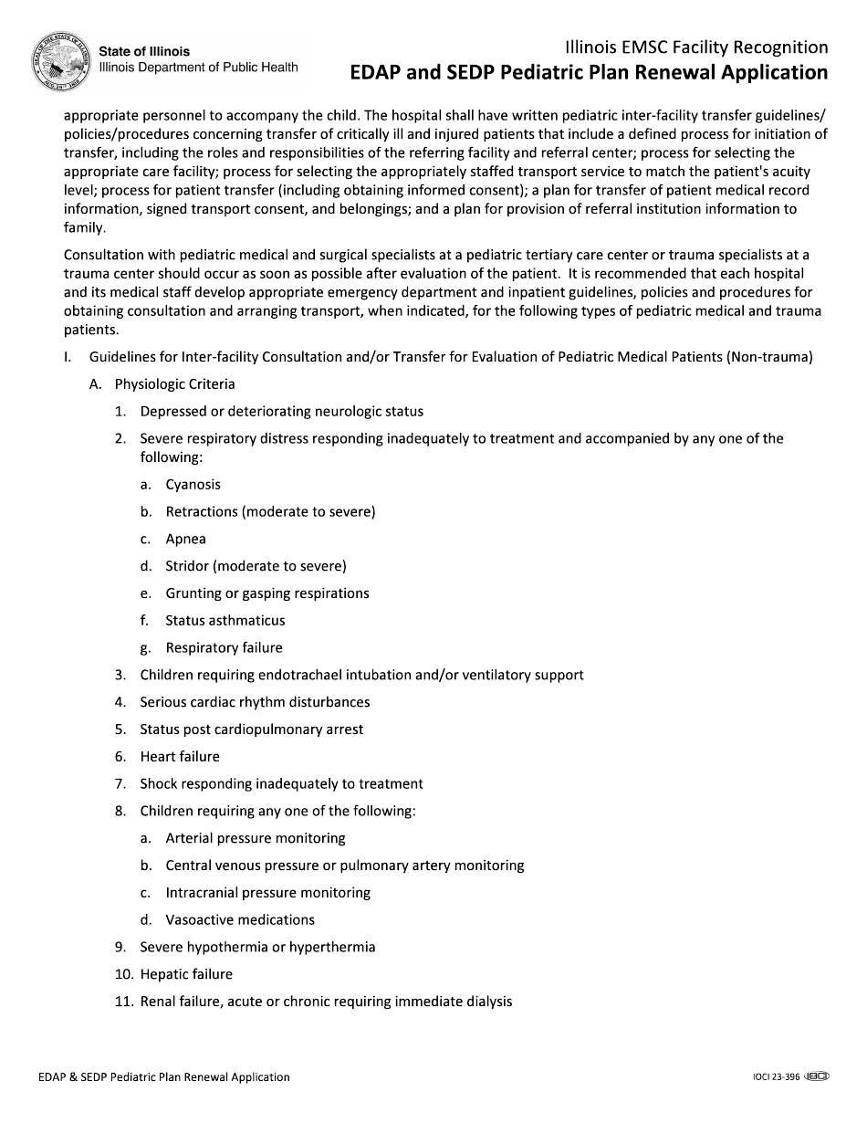 Edap and Sedp Pediatric Plan Renewal Application - Illinois, Page 46