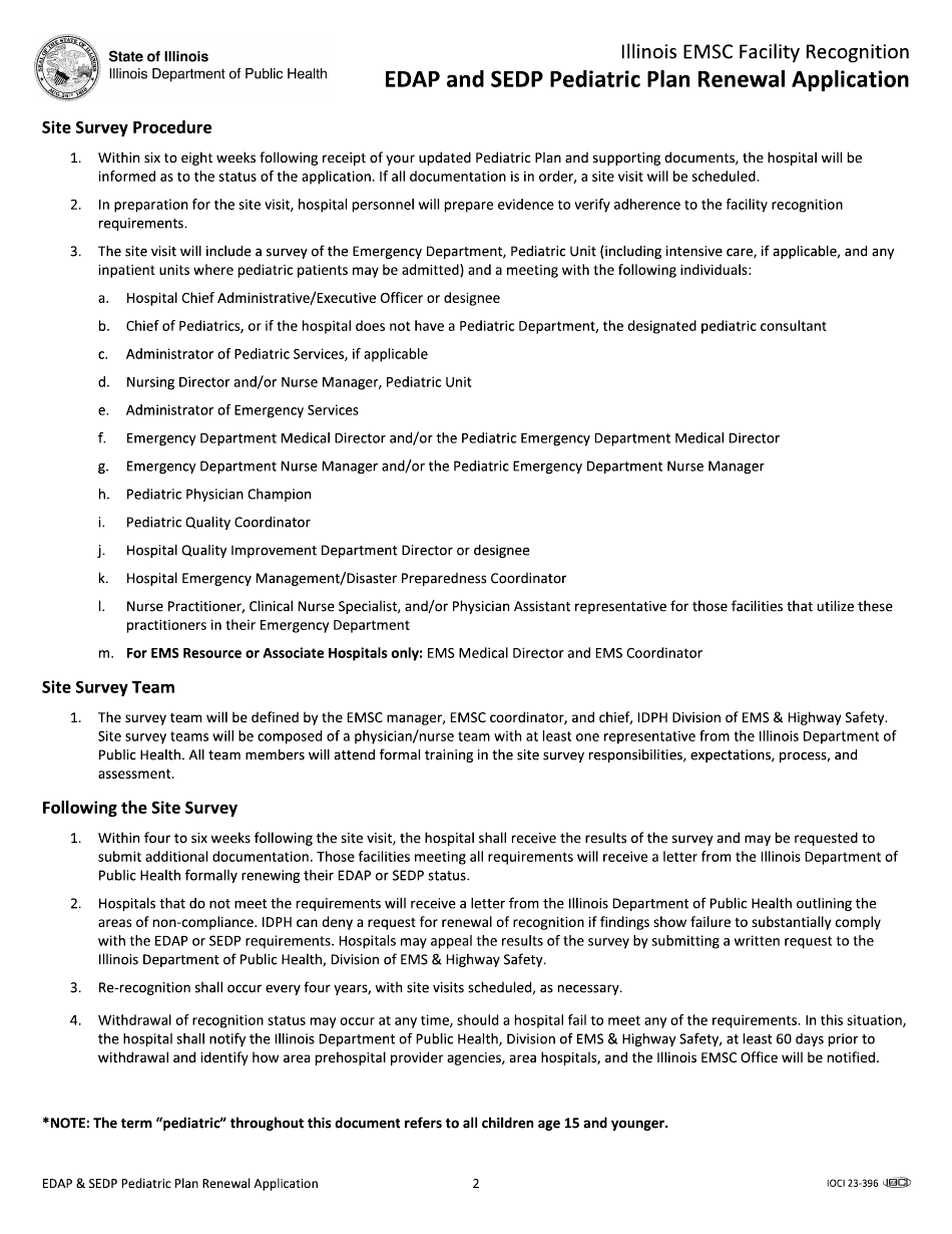 Edap and Sedp Pediatric Plan Renewal Application - Illinois, Page 4