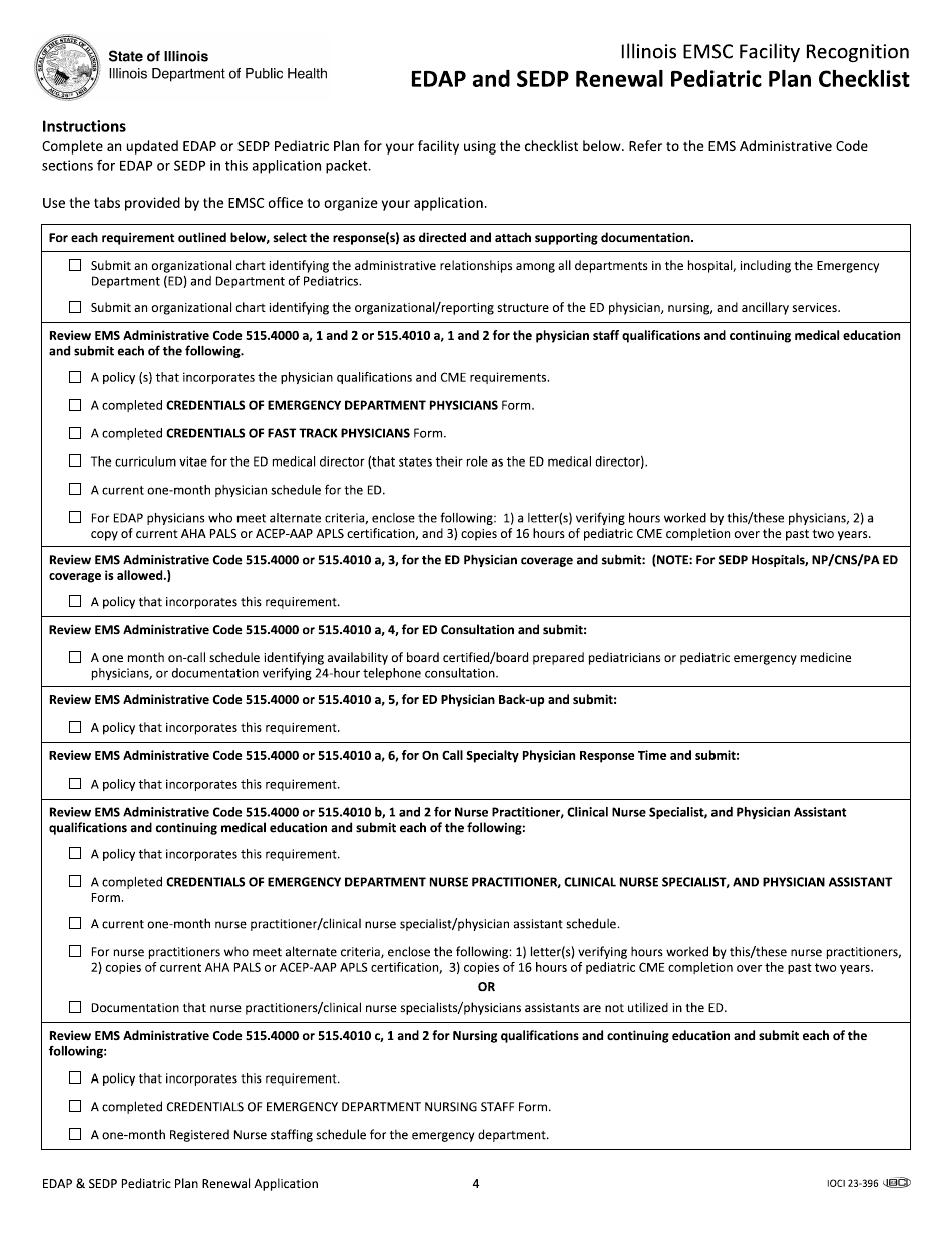 Edap and Sedp Pediatric Plan Renewal Application - Illinois, Page 6