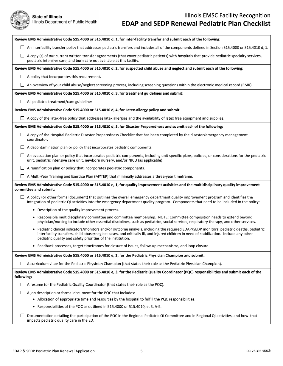 Edap and Sedp Pediatric Plan Renewal Application - Illinois, Page 7