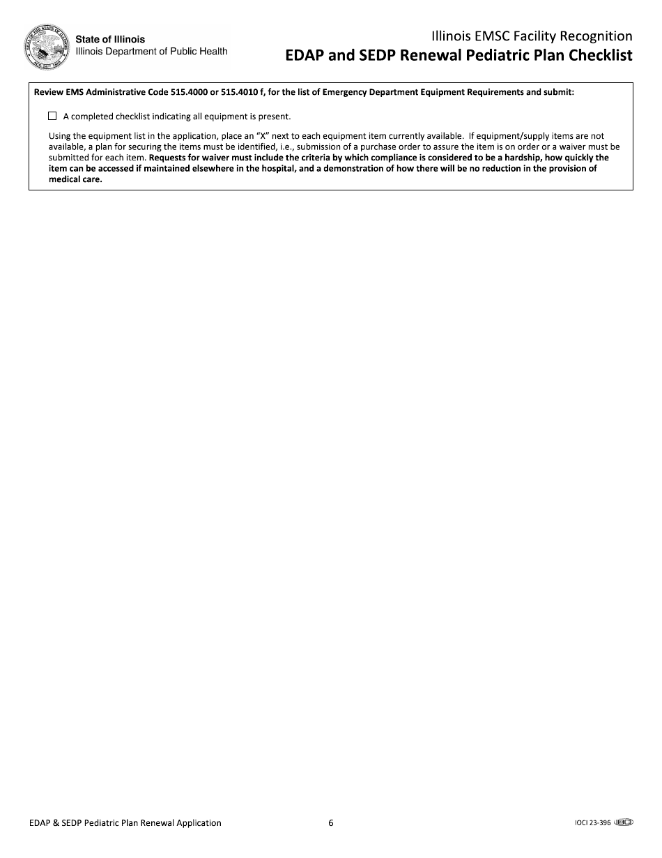 Edap and Sedp Pediatric Plan Renewal Application - Illinois, Page 8