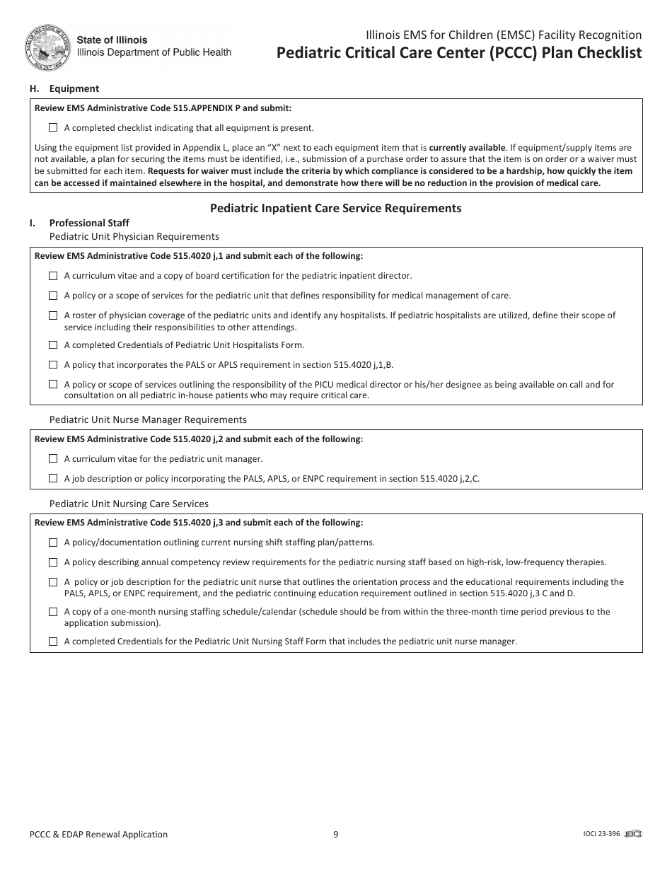 Pccc and Edap Pediatric Plan Renewal Application - Illinois, Page 11