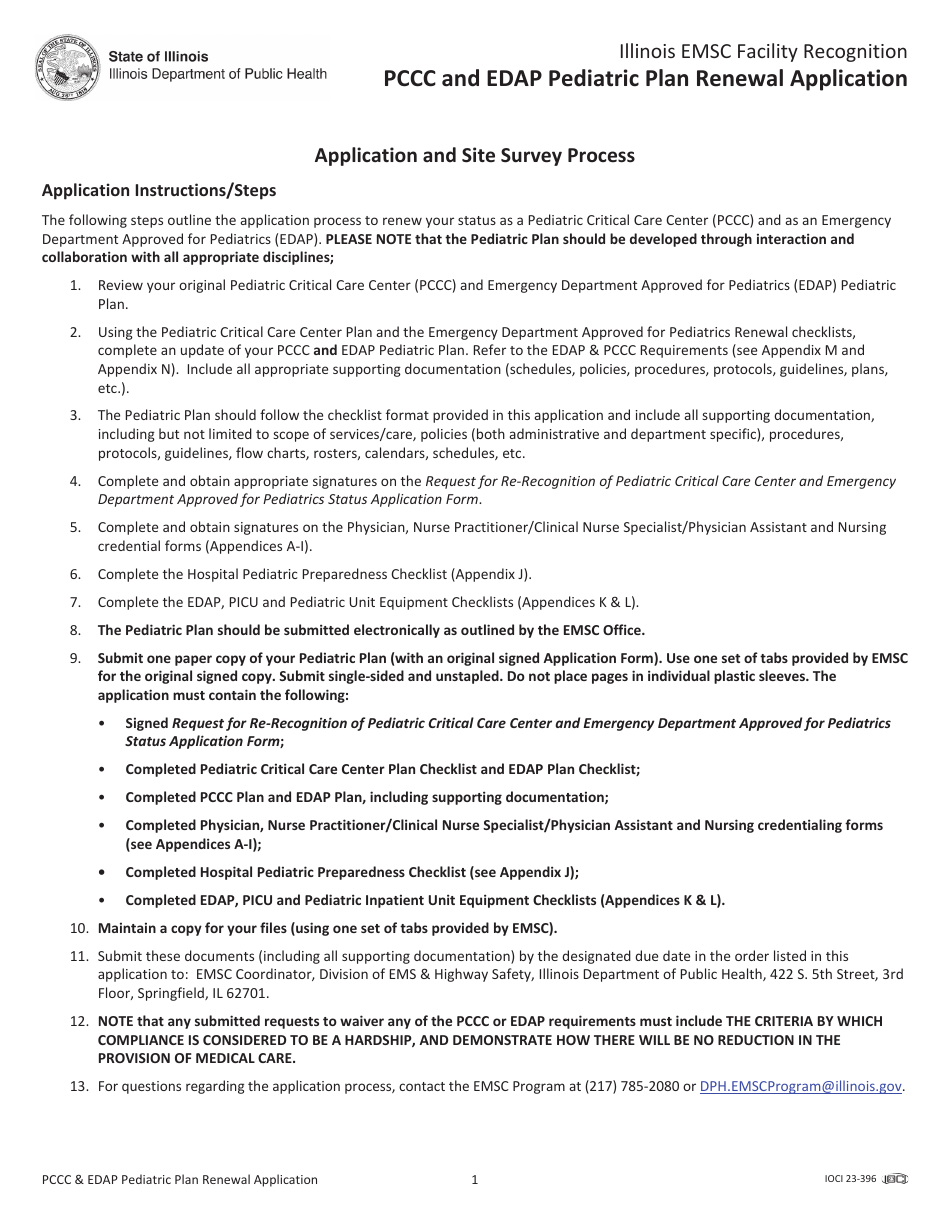 Pccc and Edap Pediatric Plan Renewal Application - Illinois, Page 3