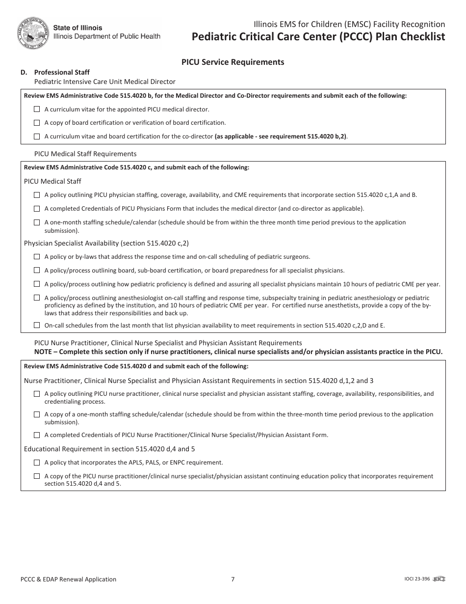 Pccc and Edap Pediatric Plan Renewal Application - Illinois, Page 9