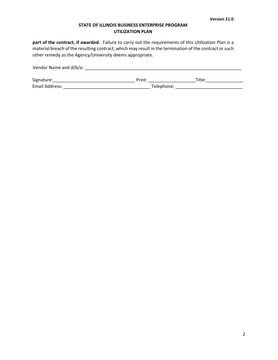 Utilization Plan - State of Illinois Business Enterprise Program for Minorities, Women, and Persons With Disabilities - Illinois, Page 3