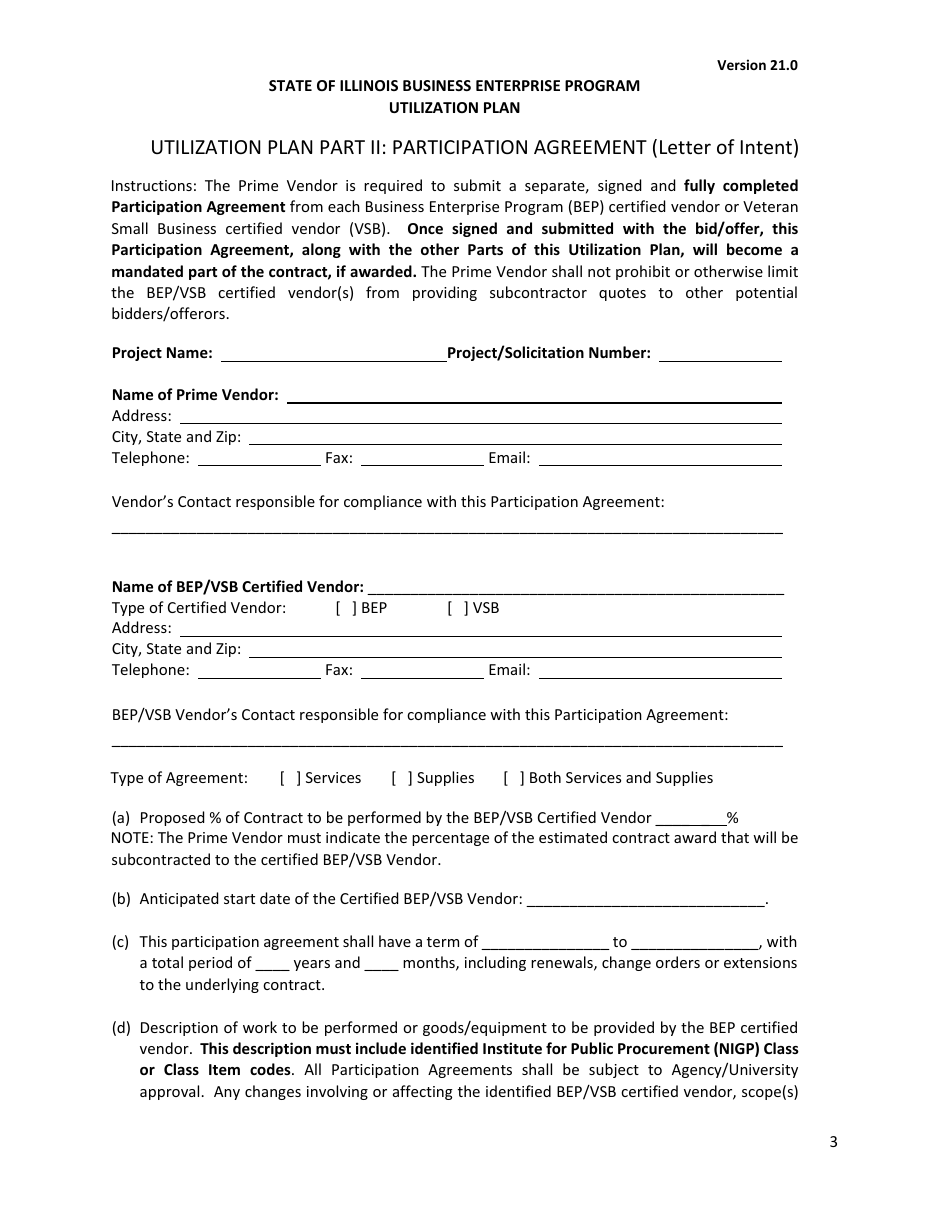 Utilization Plan - State of Illinois Business Enterprise Program for Minorities, Women, and Persons With Disabilities - Illinois, Page 4