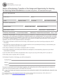 Document preview: Notice of Involuntary Transfer or Discharge and Opportunity for Hearing for Nursing Home Residents - Illinois