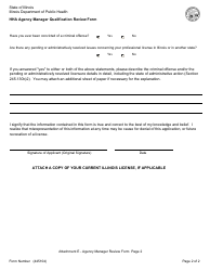 Form 445104 Attachment E Hha Agency Manager Qualification Review Form - Illinois, Page 2