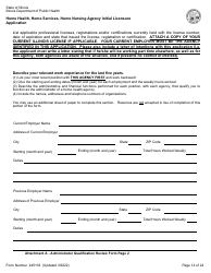 Form 445103 Home Health, Home Services, Home Nursing Agency Initial Licensure Application - Illinois, Page 14
