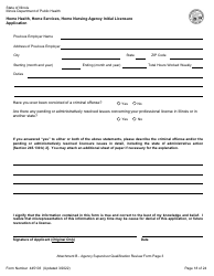 Form 445103 Home Health, Home Services, Home Nursing Agency Initial Licensure Application - Illinois, Page 18