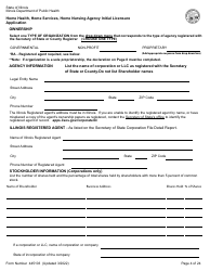Form 445103 Home Health, Home Services, Home Nursing Agency Initial Licensure Application - Illinois, Page 4