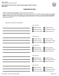 Form 445103 Home Health, Home Services, Home Nursing Agency Initial Licensure Application - Illinois, Page 6