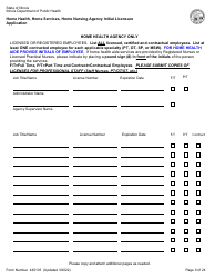 Form 445103 Home Health, Home Services, Home Nursing Agency Initial Licensure Application - Illinois, Page 9