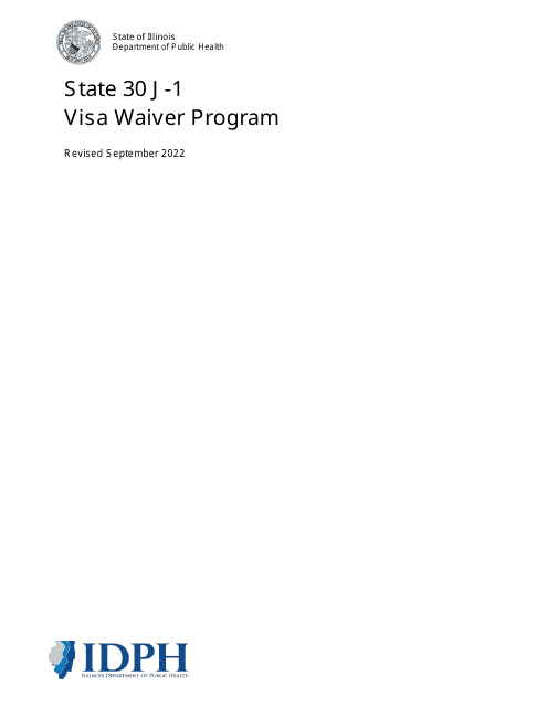 J-1 Visa Waiver Program Application Form - Illinois Download Pdf