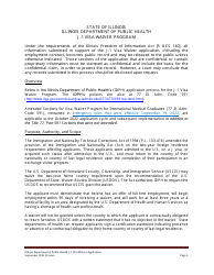 J-1 Visa Waiver Program Application Form - Illinois, Page 2