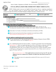 Form CFC-06 Application for Community First Choice (Cfc) - Alaska