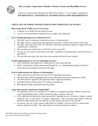 Document preview: Isw/Idd Initial Renewal Interim Application Checklist - Alaska